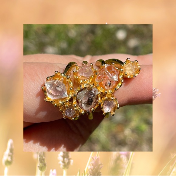 Soo Ihn Kim Rimma Rough Quartz Ring SIZE 7* 💎 24K gold plated never worn - Picture 2 of 6